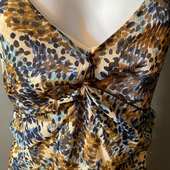 BCX Women's Brown Sleeveless Blouse, Back Tie, V Neck - Picture 3 of 16